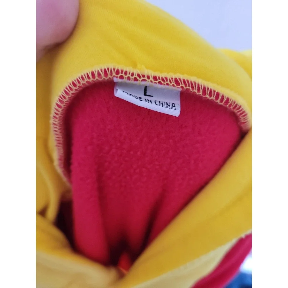 Winnie the Pooh Kigurumi Pajamas Costume‎ Adult L Hooded One Piece Yellow Red #S